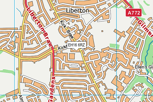 EH16 6RZ map - OS VectorMap District (Ordnance Survey)