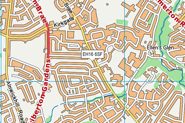 EH16 6SF map - OS VectorMap District (Ordnance Survey)