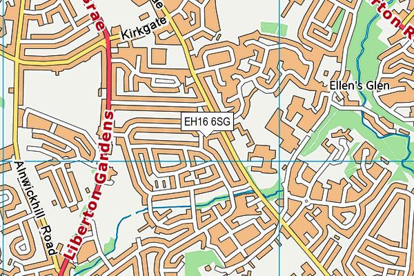 EH16 6SG map - OS VectorMap District (Ordnance Survey)