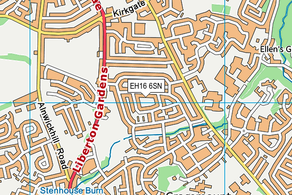 EH16 6SN map - OS VectorMap District (Ordnance Survey)