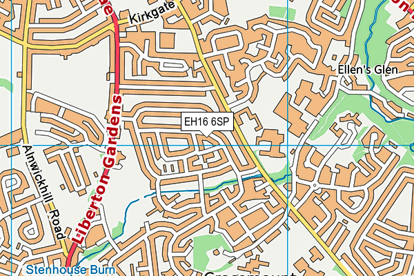 EH16 6SP map - OS VectorMap District (Ordnance Survey)