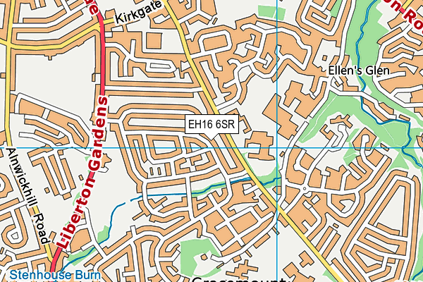 EH16 6SR map - OS VectorMap District (Ordnance Survey)