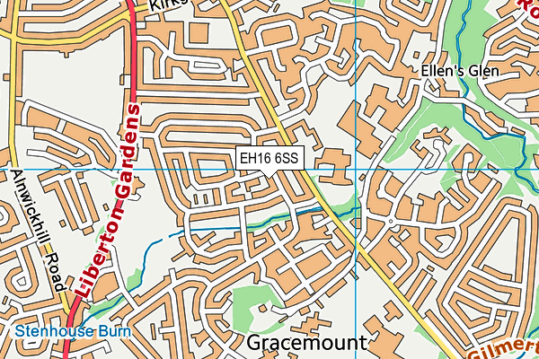 EH16 6SS map - OS VectorMap District (Ordnance Survey)