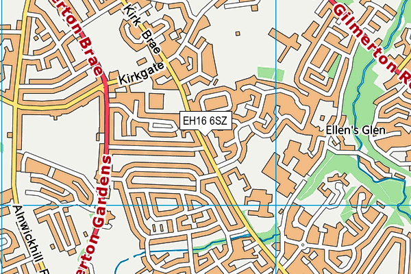 EH16 6SZ map - OS VectorMap District (Ordnance Survey)