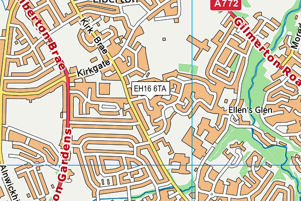 EH16 6TA map - OS VectorMap District (Ordnance Survey)