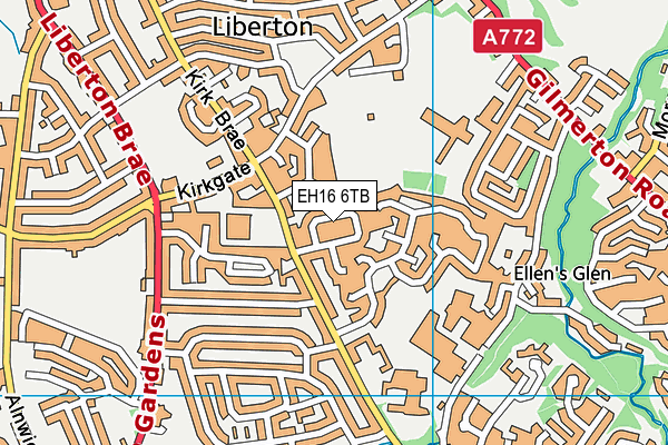 EH16 6TB map - OS VectorMap District (Ordnance Survey)