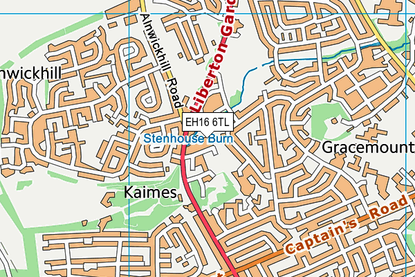 EH16 6TL map - OS VectorMap District (Ordnance Survey)