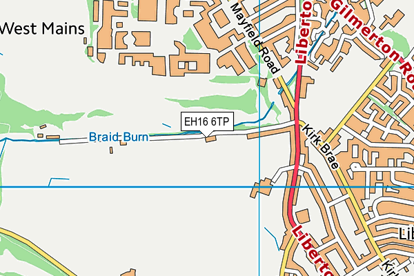 EH16 6TP map - OS VectorMap District (Ordnance Survey)