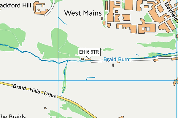 EH16 6TR map - OS VectorMap District (Ordnance Survey)
