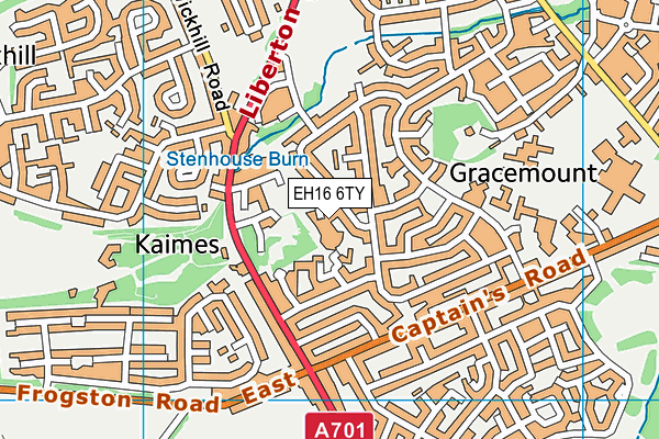 EH16 6TY map - OS VectorMap District (Ordnance Survey)