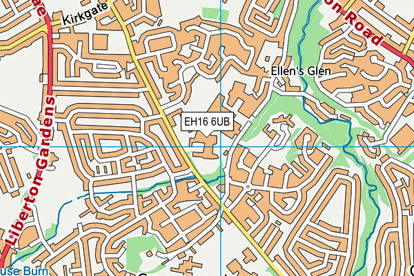 EH16 6UB map - OS VectorMap District (Ordnance Survey)