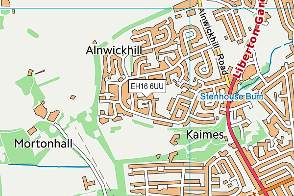 EH16 6UU map - OS VectorMap District (Ordnance Survey)