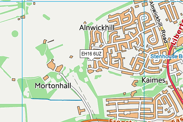 EH16 6UZ map - OS VectorMap District (Ordnance Survey)