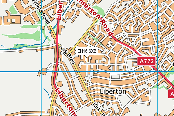 EH16 6XB map - OS VectorMap District (Ordnance Survey)