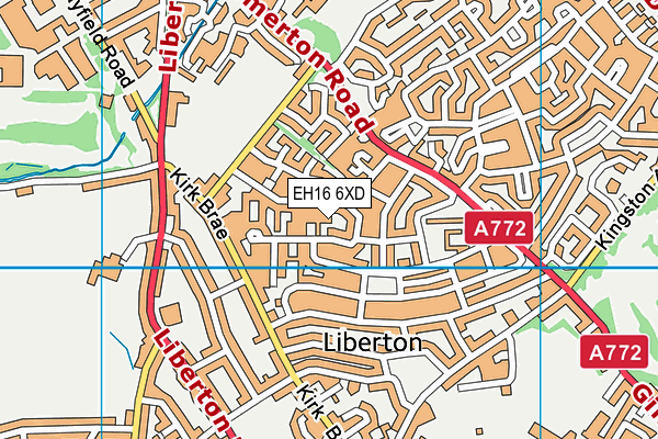 EH16 6XD map - OS VectorMap District (Ordnance Survey)