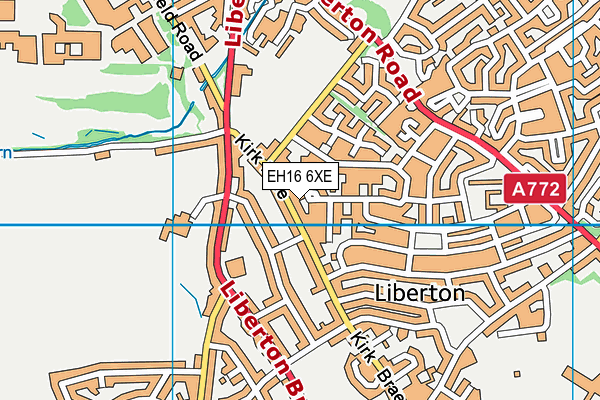 EH16 6XE map - OS VectorMap District (Ordnance Survey)