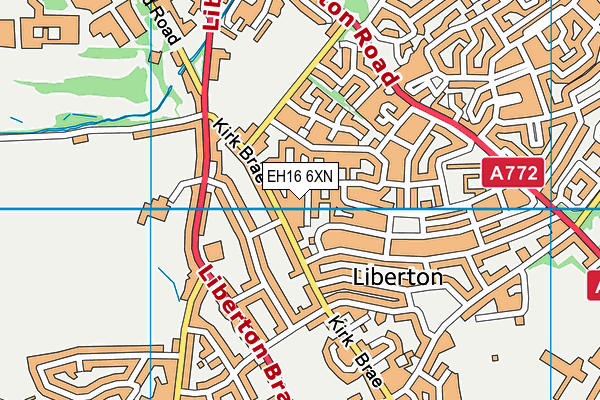 EH16 6XN map - OS VectorMap District (Ordnance Survey)