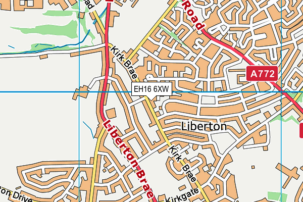 EH16 6XW map - OS VectorMap District (Ordnance Survey)