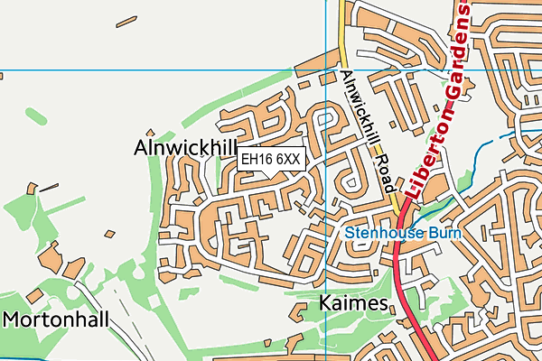 EH16 6XX map - OS VectorMap District (Ordnance Survey)