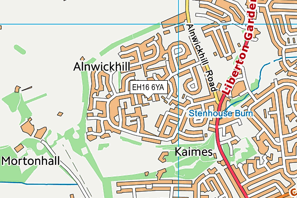 EH16 6YA map - OS VectorMap District (Ordnance Survey)