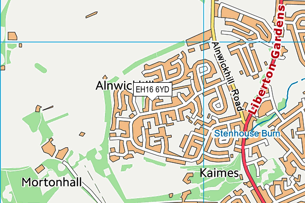 EH16 6YD map - OS VectorMap District (Ordnance Survey)