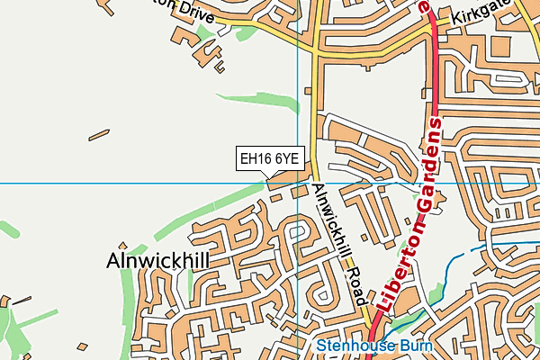 EH16 6YE map - OS VectorMap District (Ordnance Survey)