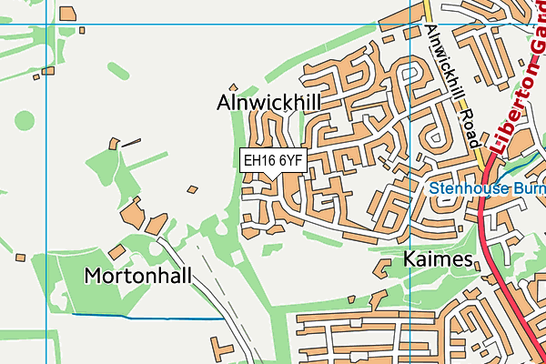 EH16 6YF map - OS VectorMap District (Ordnance Survey)