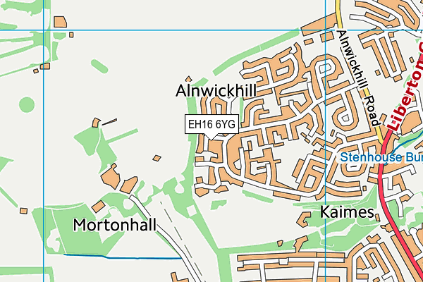 EH16 6YG map - OS VectorMap District (Ordnance Survey)