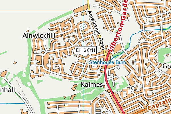 EH16 6YH map - OS VectorMap District (Ordnance Survey)