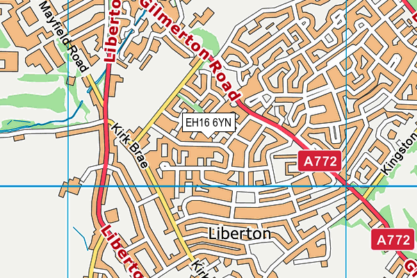 EH16 6YN map - OS VectorMap District (Ordnance Survey)