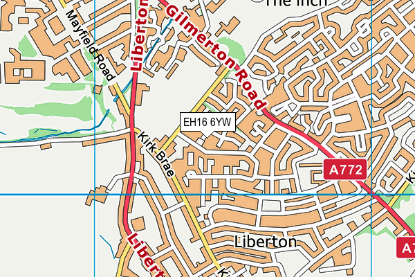 EH16 6YW map - OS VectorMap District (Ordnance Survey)