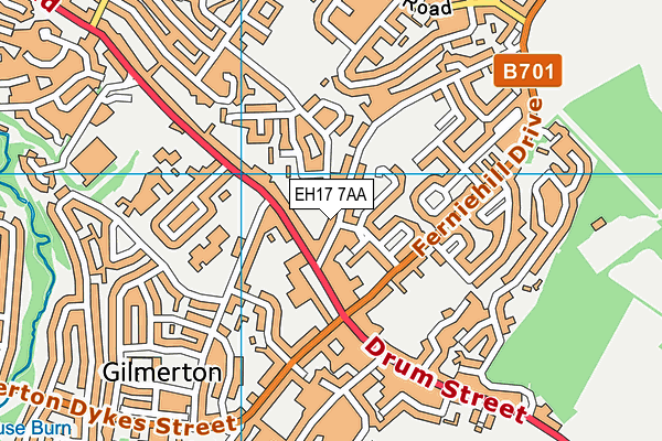 EH17 7AA map - OS VectorMap District (Ordnance Survey)