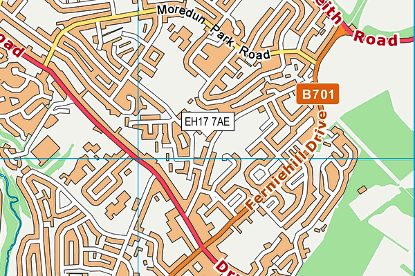 EH17 7AE map - OS VectorMap District (Ordnance Survey)