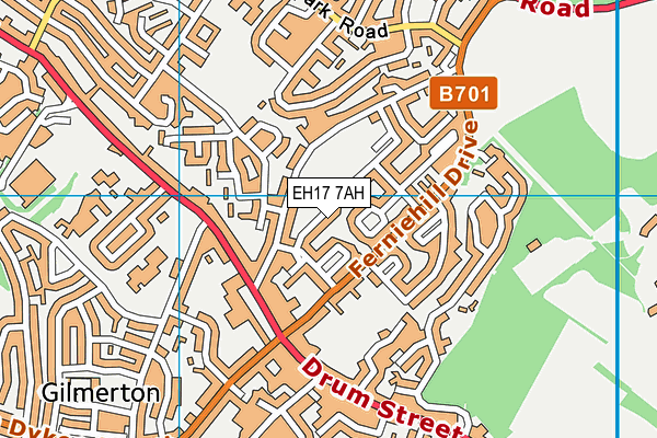 EH17 7AH map - OS VectorMap District (Ordnance Survey)