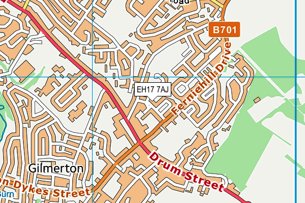 EH17 7AJ map - OS VectorMap District (Ordnance Survey)