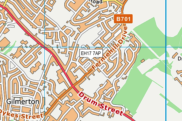 EH17 7AP map - OS VectorMap District (Ordnance Survey)