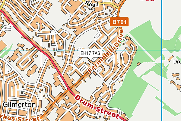 EH17 7AS map - OS VectorMap District (Ordnance Survey)