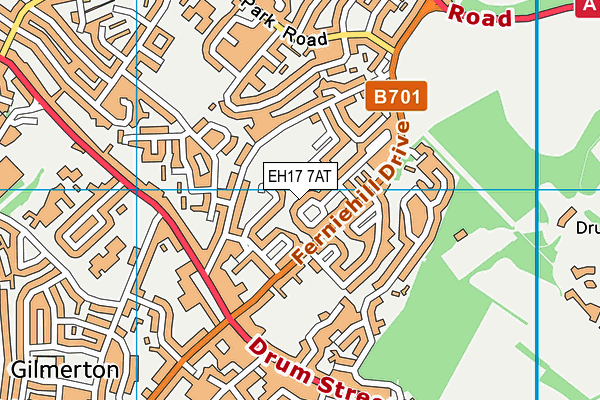 EH17 7AT map - OS VectorMap District (Ordnance Survey)