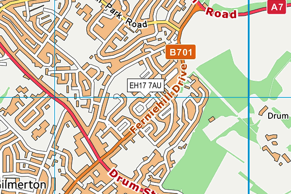 EH17 7AU map - OS VectorMap District (Ordnance Survey)