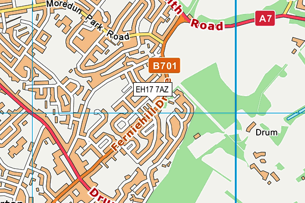 EH17 7AZ map - OS VectorMap District (Ordnance Survey)