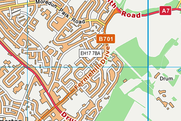 EH17 7BA map - OS VectorMap District (Ordnance Survey)