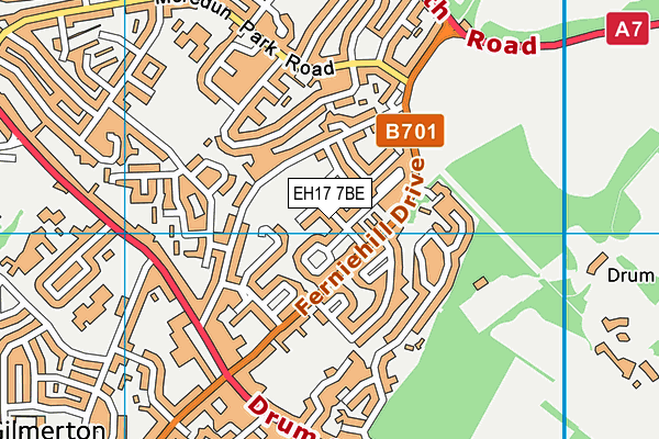 EH17 7BE map - OS VectorMap District (Ordnance Survey)