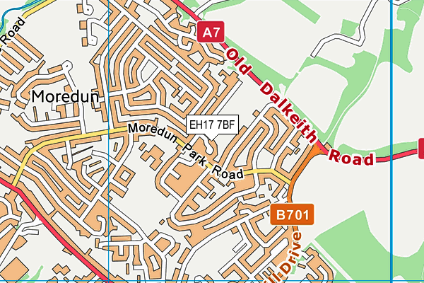 EH17 7BF map - OS VectorMap District (Ordnance Survey)