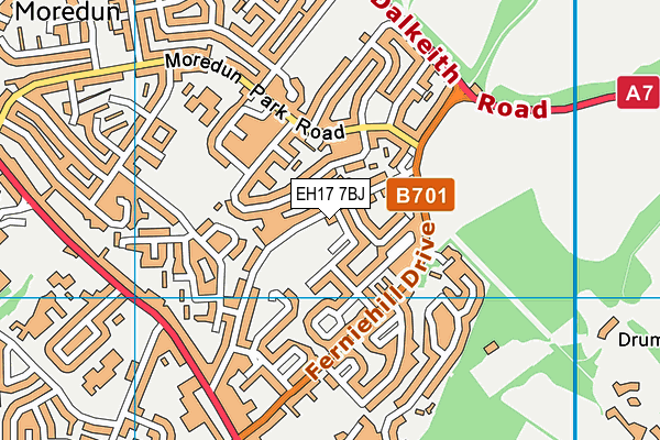 EH17 7BJ map - OS VectorMap District (Ordnance Survey)