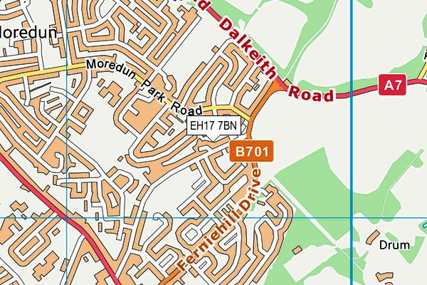 EH17 7BN map - OS VectorMap District (Ordnance Survey)