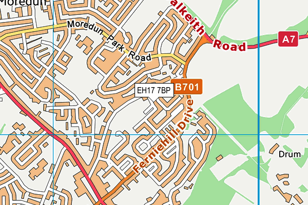 EH17 7BP map - OS VectorMap District (Ordnance Survey)