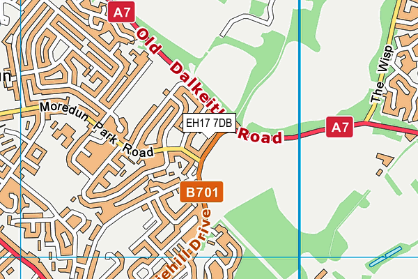 EH17 7DB map - OS VectorMap District (Ordnance Survey)