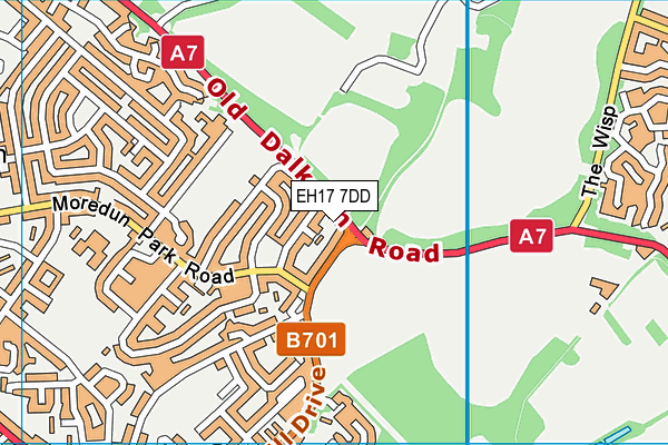 EH17 7DD map - OS VectorMap District (Ordnance Survey)