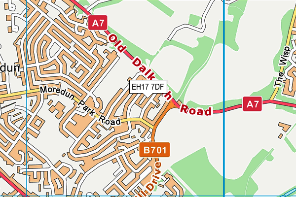 EH17 7DF map - OS VectorMap District (Ordnance Survey)