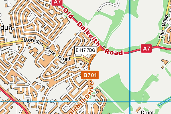 EH17 7DG map - OS VectorMap District (Ordnance Survey)